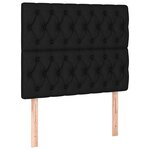 vidaXL Cadre de lit avec tête de lit Noir 90x190 cm Tissu