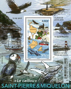 Bloc 1 timbre Saint Pierre et Miquelon - Le caillou