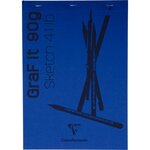 Bloc collé GraFit A4 90g 80F blanc CLAIREFONTAINE