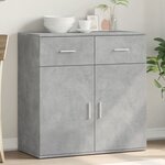 vidaXL Buffet gris béton 79x38x80 cm bois d'ingénierie