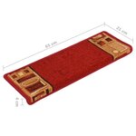 vidaXL Tapis d'escalier autoadhésifs 10 Pièces 65x21x4 cm Rouge