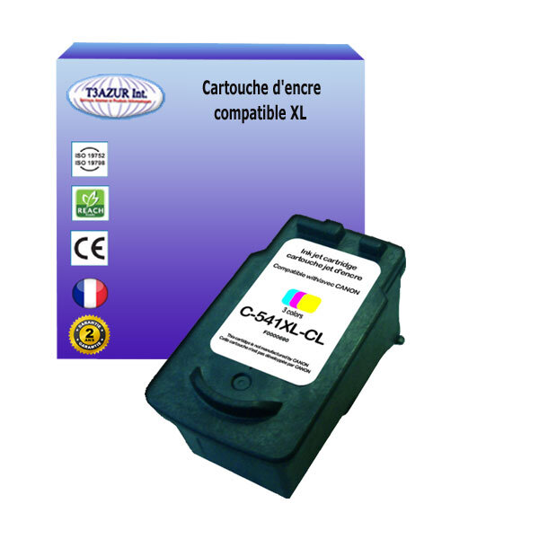 Cartouche compatible avec canon pixma ts5100  ts5140  ts5150  ts5151 remplace canon cl-541 xl couleur - t3azur
