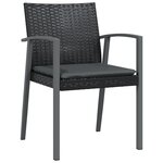 vidaXL Ensemble de salle à manger de jardin 9 pièces avec coussins en poly rotin noir