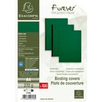 Paquet De 100 Couvertures Grain Cuir Pour Reliure A4 - Vert Foncé - Clairefontaine