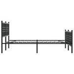 vidaXL Cadre de lit métal avec tête de lit/pied de lit noir 140x190 cm