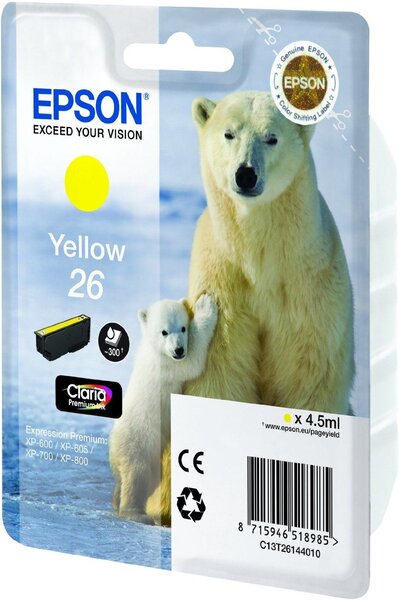 Cartouche d'encre epson ours polaire 26 (jaune)