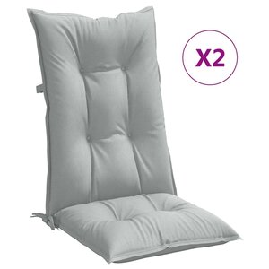 vidaXL Coussins de chaise à dossier haut lot de 2 gris clair mélangé