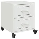 vidaXL Tables de chevet 2 Pièces blanc 36x39x43 5 cm acier