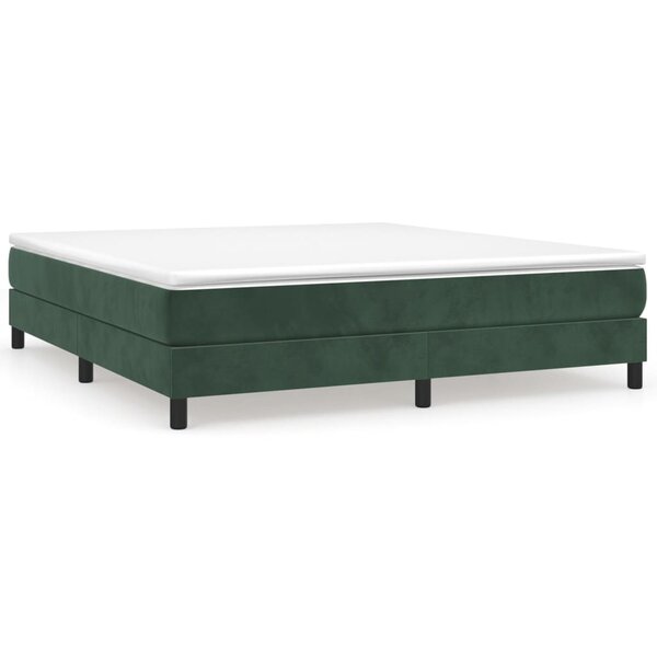 vidaXL Cadre de lit Vert foncé 160x200 cm Velours