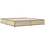 vidaXL Cadre de lit chêne sonoma 160x200 cm bois d'ingénierie et métal