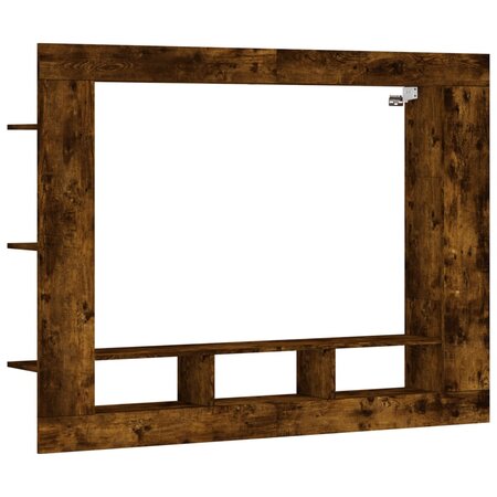 vidaXL Meuble TV chêne fumé 152x22x113 cm bois d'ingénierie