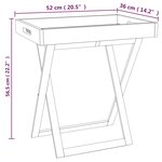 vidaXL Table à plateau pliante 52x36x56 5 cm Bois massif de noyer