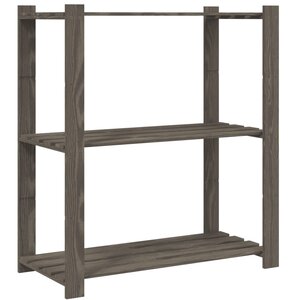 vidaXL Support de rangement à 3 niveaux gris 80x38x90 cm bois de pin
