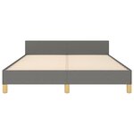 vidaXL Cadre de lit avec tête de lit Gris foncé 140x190 cm Tissu