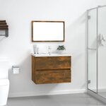 vidaXL Ensemble de meubles de salle de bain 2 Pièces Chêne fumé