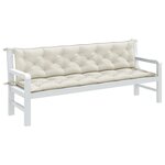 vidaXL Coussins de banc de jardin lot de 2 crème mélangé tissu