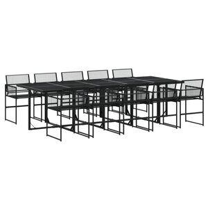 vidaXL Ensemble à manger de jardin 11 Pièces noir résine tressée
