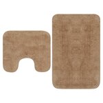 vidaXL Tapis de salle de bain 2 Pièces Tissu Beige