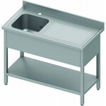 Plonge inox 1 cuve avec etagère - egouttoir gauche ou droit - gamme 600 - stalgast - à monter - acier inoxydable1700x600 700x600x90