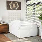 vidaXL Sommier à lattes de lit avec matelas Blanc 120x200cm Similicuir