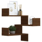 vidaXL Étagères d'angle murales 2 Pièces Chêne marron 40x40x50 cm Bois