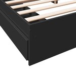 vidaXL Cadre de lit avec tiroirs noir 180x200 cm bois d'ingénierie