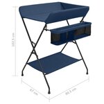 vidaXL Table à langer Bleu marine Fer