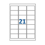 Lot de 20 Planches étiquettes autocollantes blanches sur feuille A4 : 63 5 x 38 1 mm (21 étiquettes)