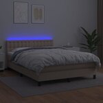 vidaXL Sommier à lattes de lit avec matelas LED Cappuccino 140x190 cm