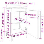 vidaXL Tables de chevet 2 Pièces sonoma gris 40x35x70cm bois d'ingénierie