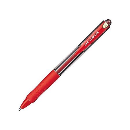 Stylo bille laknock sn100/14 rétractable grip pointe large 1 4mm rouge x 12 uni-ball