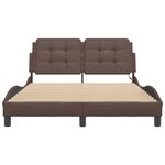 vidaXL Cadre de lit avec lumières LED marron 120x200 cm similicuir