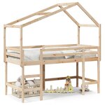 vidaXL Lit superposé avec échelle et toit sans matelas 90x190 cm