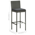 vidaXL Jeu de bar de jardin 7Pièces et coussins anthracite Résine tressée