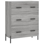 vidaXL Buffet haut Sonoma gris 69 5x34x180 cm Bois d'ingénierie
