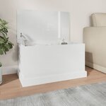 vidaXL Boîte de rangement blanc brillant 70x40x38 cm bois d'ingénierie
