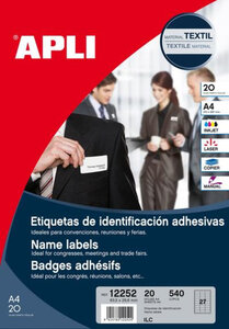 J/L/C Badges Adhésif 63 5X29 6 20  Feuilles