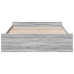 vidaXL Cadre de lit à tiroirs sonoma gris 150x200 cm bois d'ingénierie