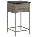 vidaXL Ensemble de bar de jardin 5 Pièces avec coussins gris poly rotin