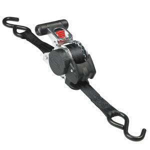 Sangle d'Arrimage avec Crochets et Cliquet Rétractable Noir 3m x 25mm Sangle