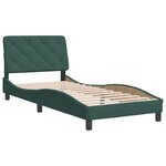 vidaXL Cadre de lit avec tête de lit Vert foncé 90x190 cm Velours
