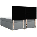 vidaXL Sommier à lattes de lit avec matelas Gris clair 180x200cm Tissu
