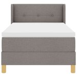 vidaXL Lit avec sommier et matelas Taupe 100x200 cm Tissu