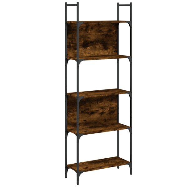 vidaXL Bibliothèque à 5 niveaux chêne fumé 60 5x24x166 5 cm