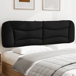 vidaXL Coussin de tête de lit noir 180 cm tissu