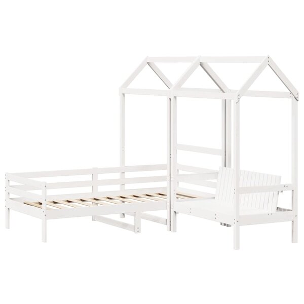 vidaXL Ensemble de lit de jour et de banc et toit 90x200 cm pin massif