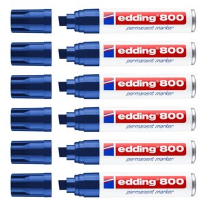 Marqueur Permanent 800 Corps Alu Bleu Pointe Biseau 4-12 mm x 6 EDDING