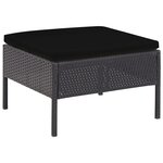vidaXL Salon de jardin 5 Pièces avec coussins résine tressée noir