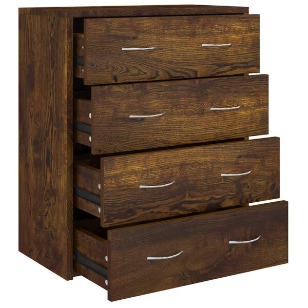 vidaXL Buffet avec 4 tiroirs 60x30 5x71 cm Chêne fumé