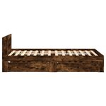 vidaXL Cadre de lit avec tête de lit chêne fumé 90x200 cm